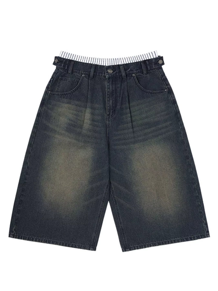 Men's Wide Leg Cropped Denim Jeans