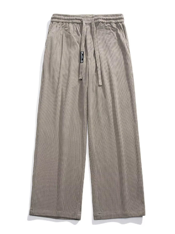 Men's Plus Size Corduroy Wide Leg Drawstring Pants