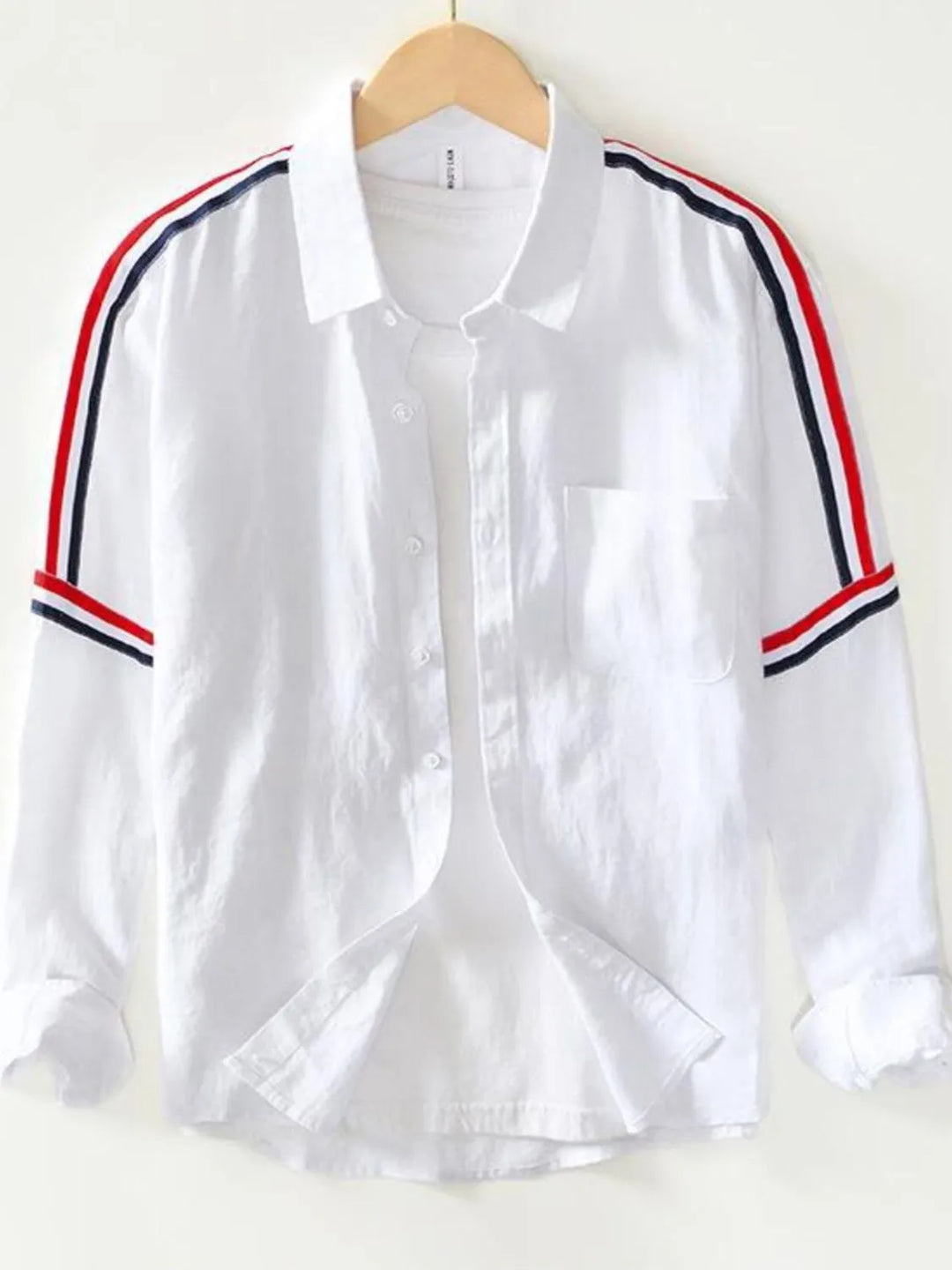 Men's Plus Size Button Up Striped Long Sleeve Shirt