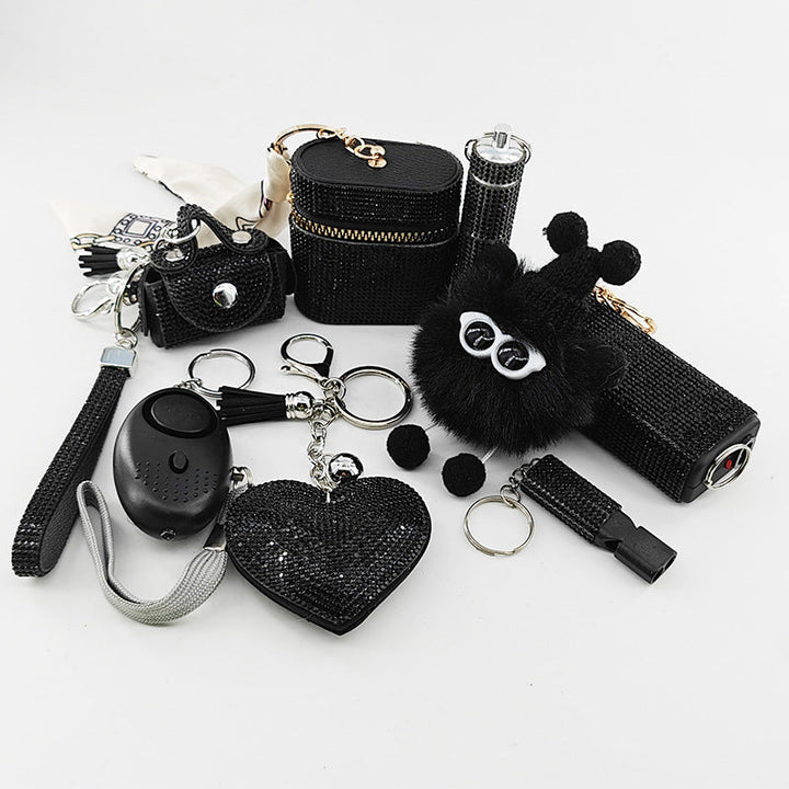 8-piece Heart-shaped Keychain Charm Set In Red Packaging