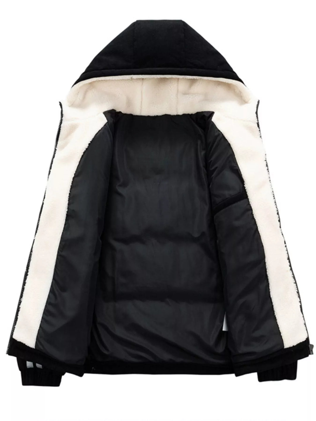 Men's Plus Size Hooded Zip Up Padded Jacket
