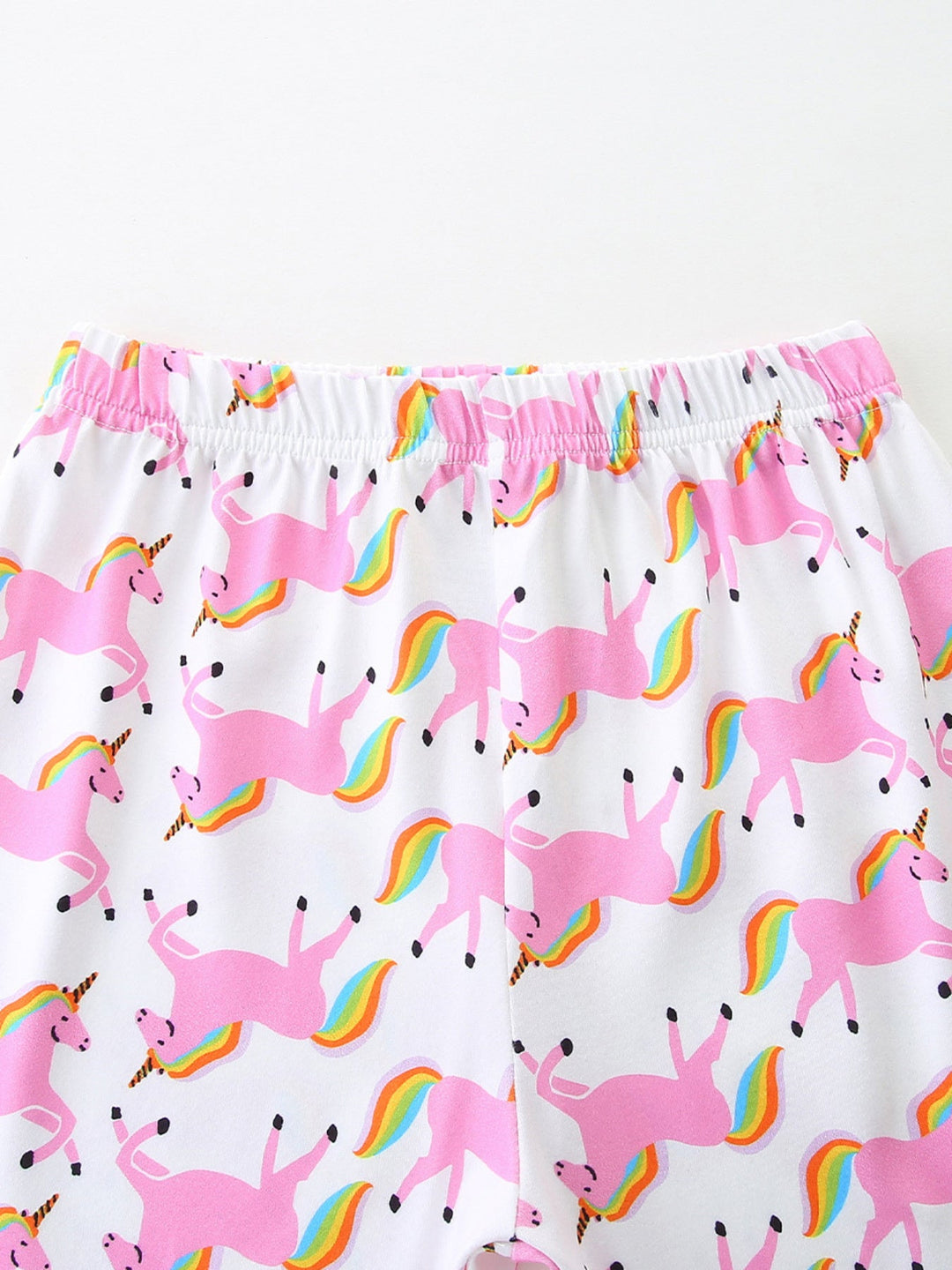 Children's Unicorn Print Short Sleeve Tee and Shorts Set
