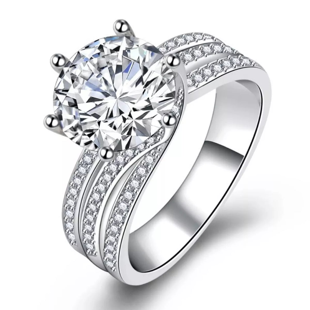 3 Carat Moissanite 925 Sterling Silver Ring