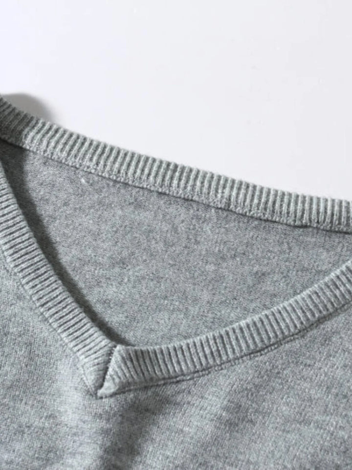 Men's Plus Size Ribbed Hem Long Sleeve Sweater