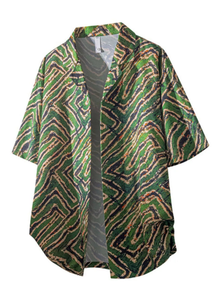 Men's Tropical Print Short Sleeve Shirt