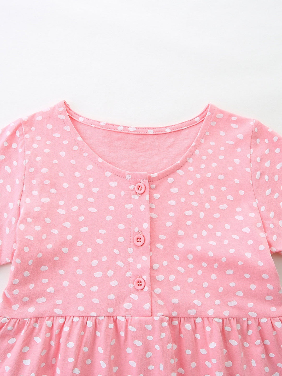 Children's Dinosaur Polka Dot Short Sleeve Dress