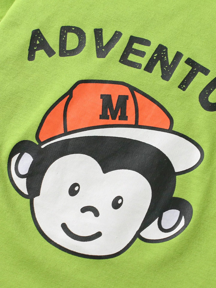 Children's Monkey Short Sleeve Top and Shorts Set
