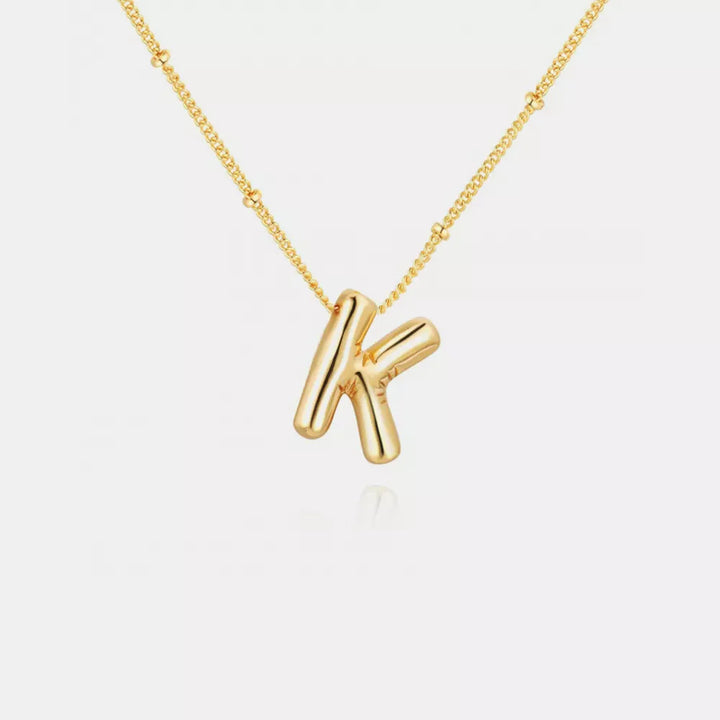 Gold-Plated Bubble Initial Necklace