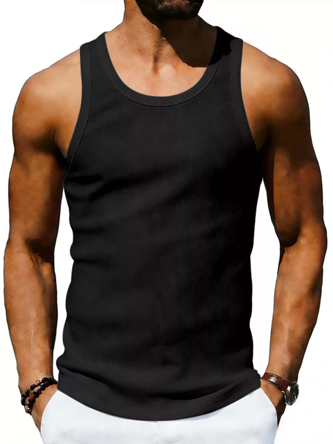 Men's Full Size Round Neck Tank Plus Size