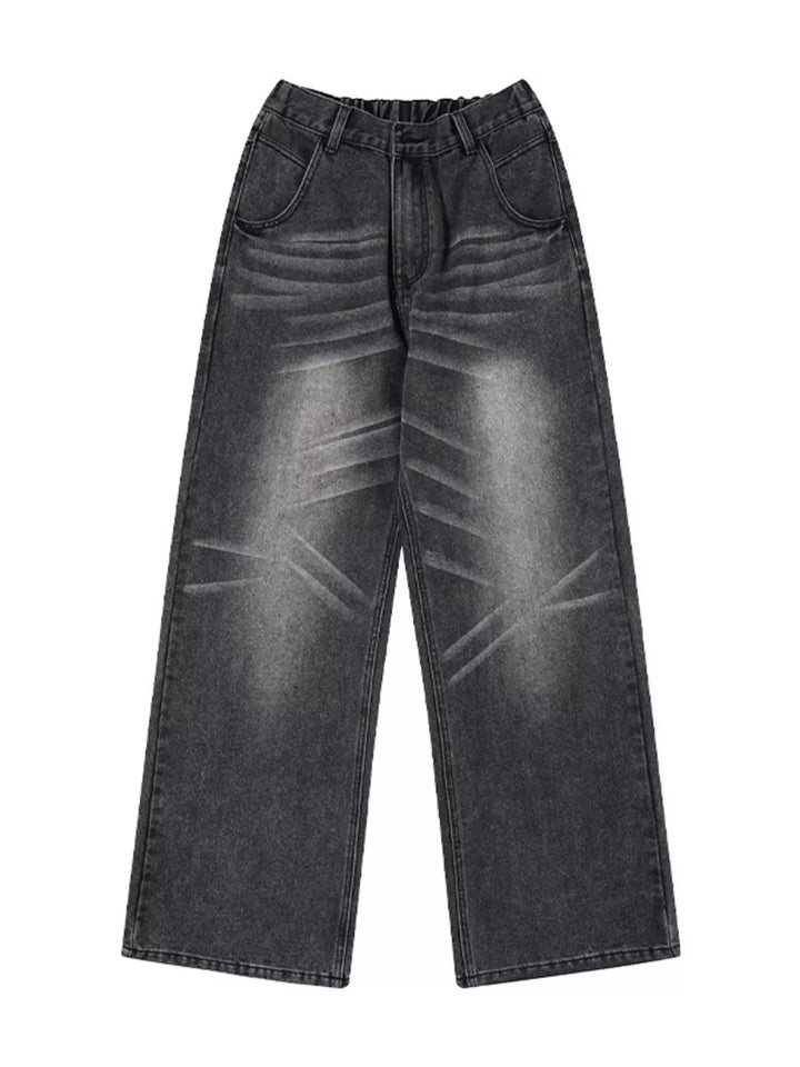 Men's Wide Leg Washed Jeans