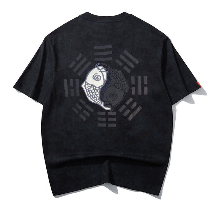 Koi Top Chinese Trendy Embroidered Short Sleeve