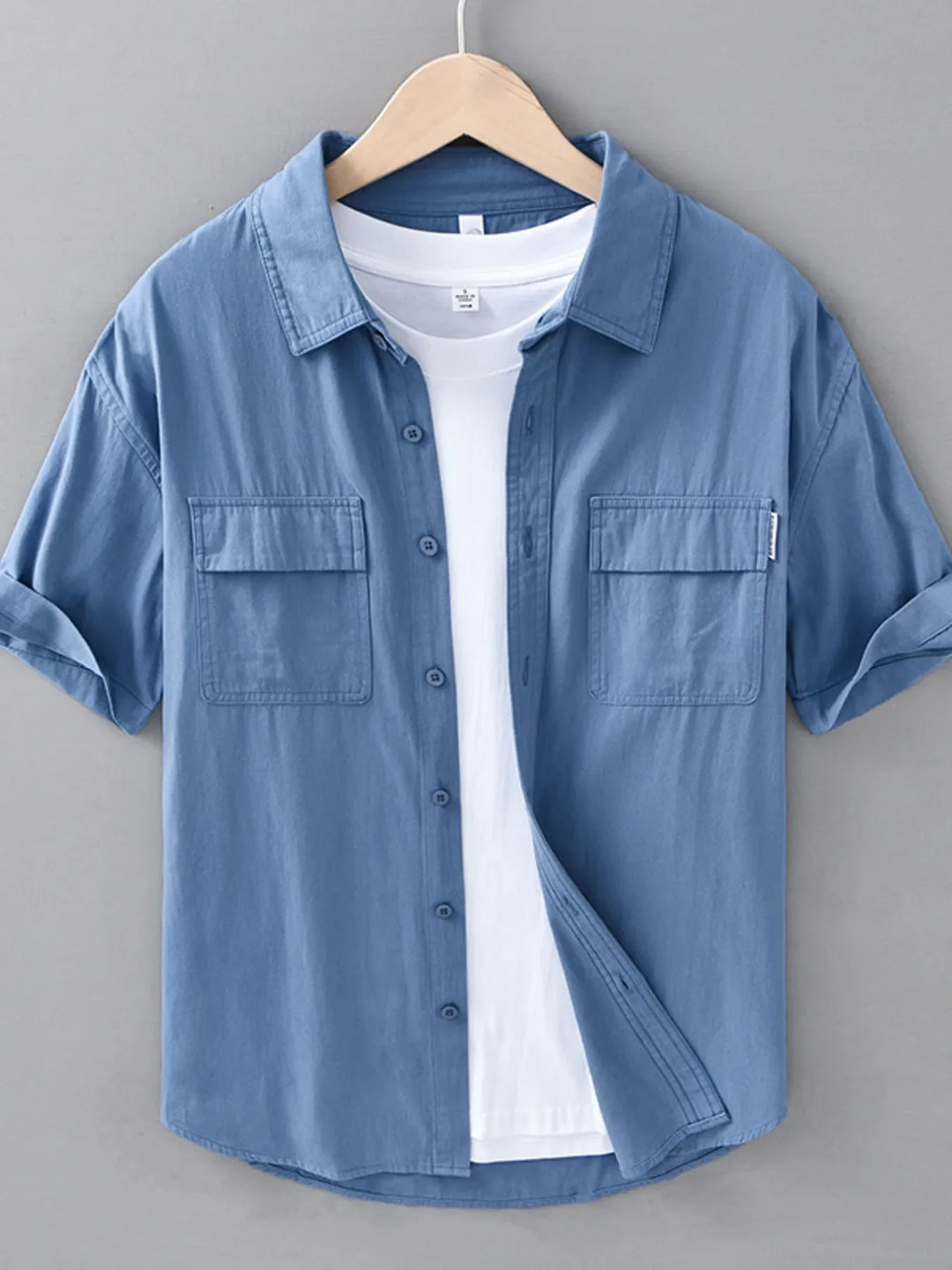 Men's Plus Size Button Up Short Sleeve Shirt
