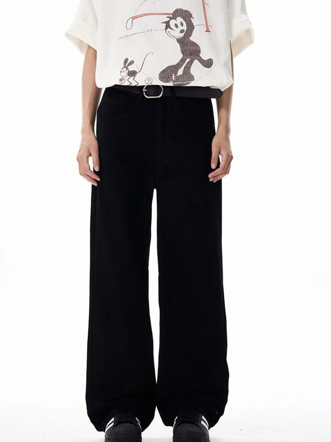 Men's Washed Wide-Leg Cargo Pants