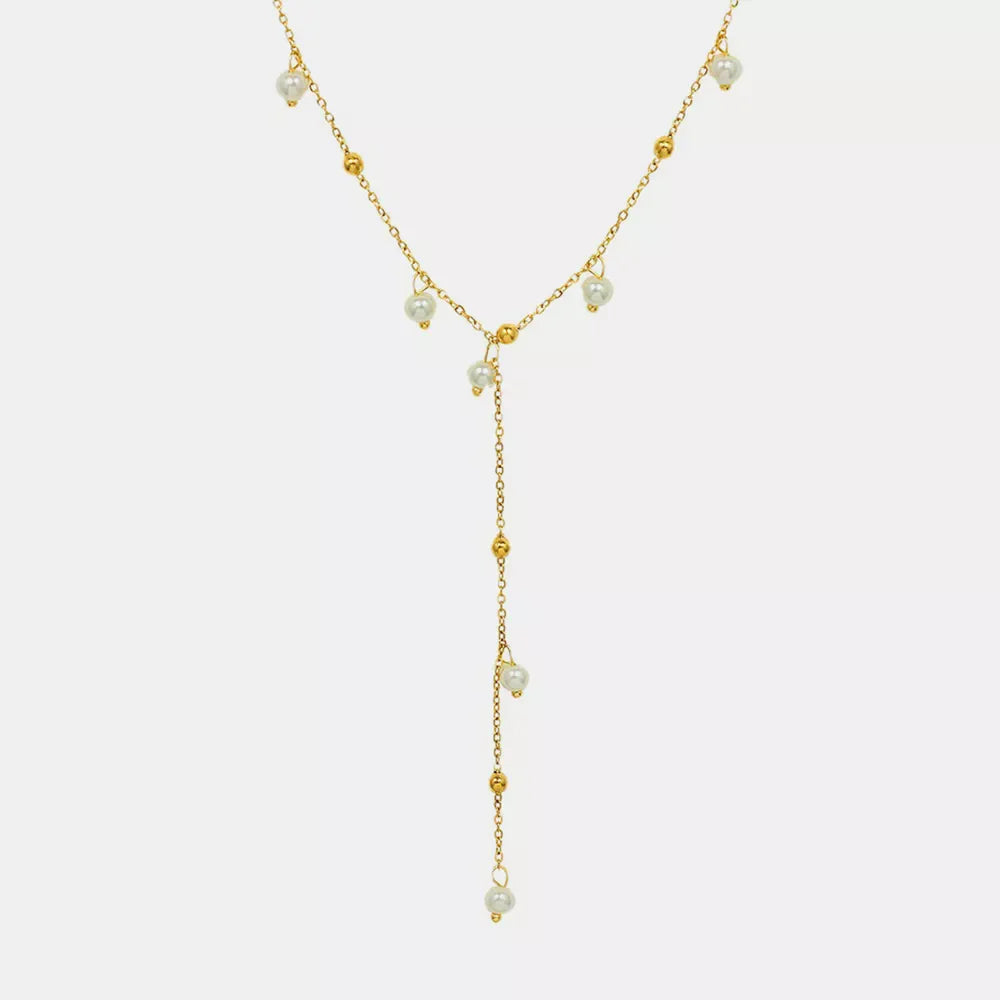 18K Gold-Plated Pearl Drop Necklace