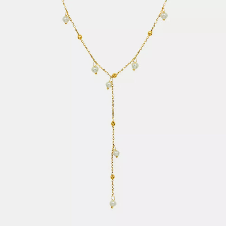 18K Gold-Plated Pearl Drop Necklace