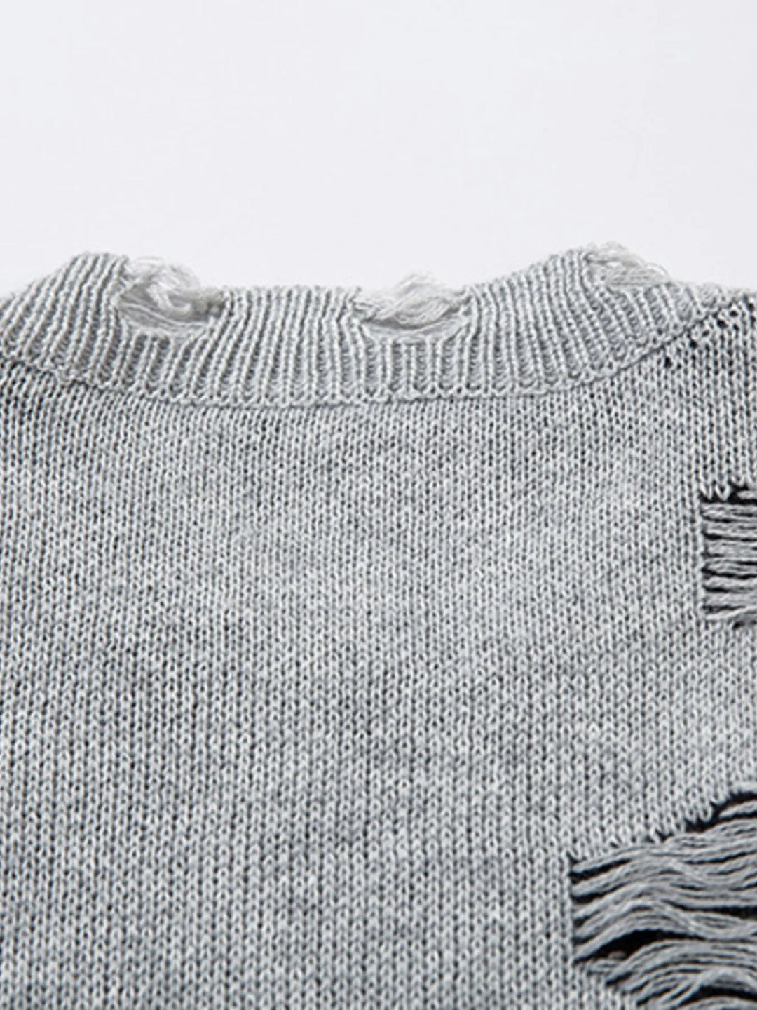 Men's Distressed Chain Detail Oversized Sweater