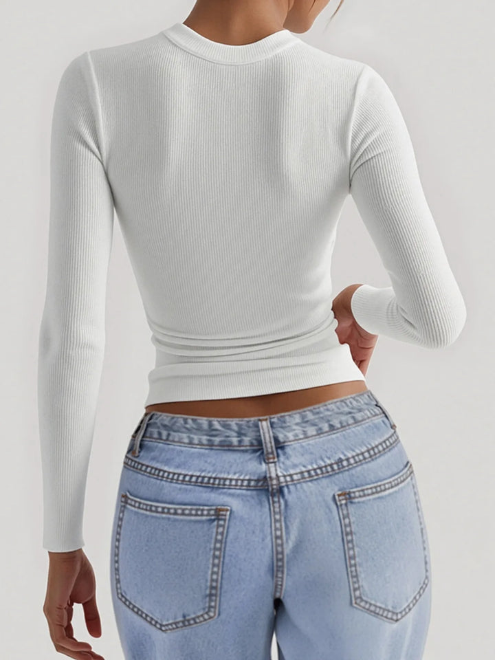 Square Neck Long Sleeve T-Shirt