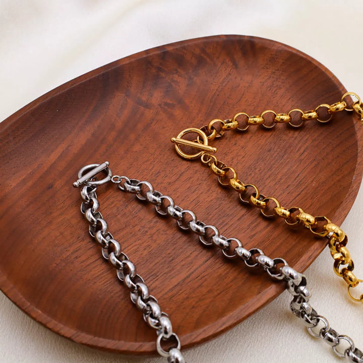 Heart Pendant Toggle Clasp Chain Necklace