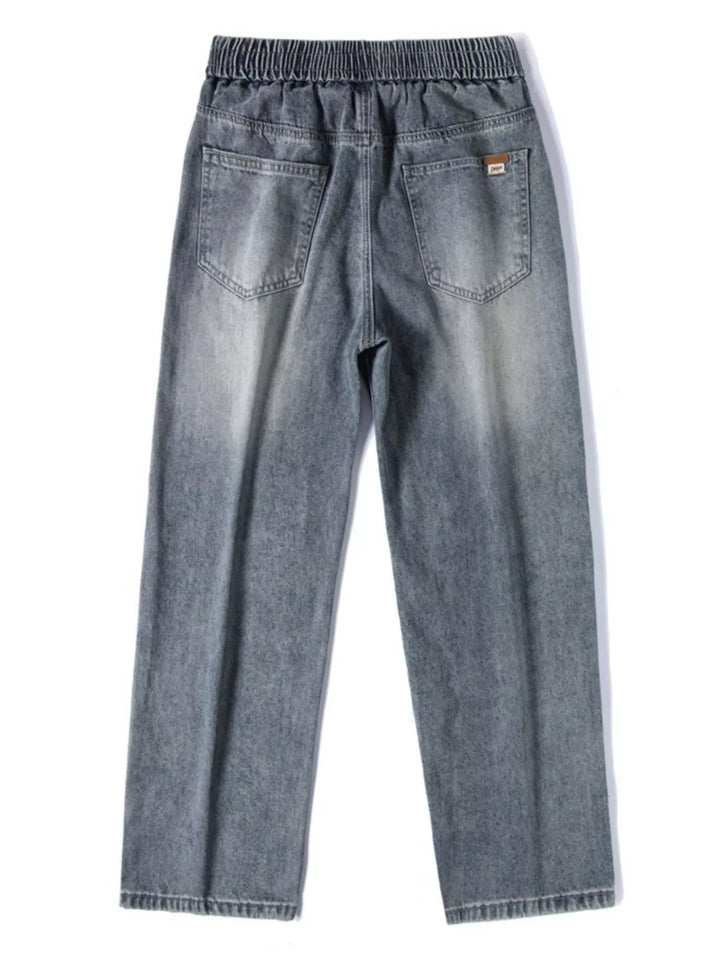 Men's Plus Size Pocketed Wide Leg Jeans