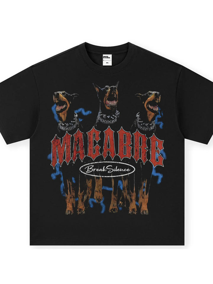 Men's Dog Graphic Oversized Round Neck T-Shirt