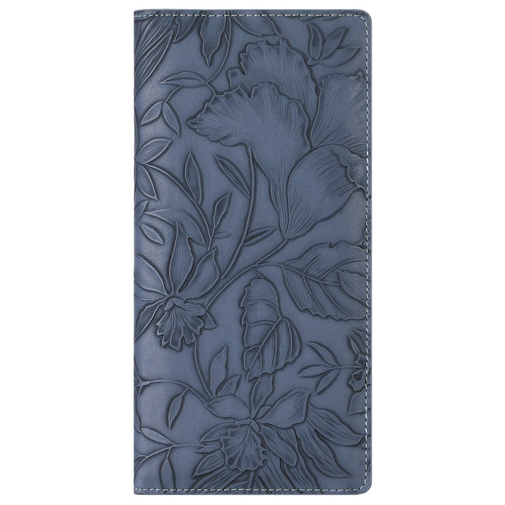 Floral Carved Womens Long Wallet With Embossed Pattern