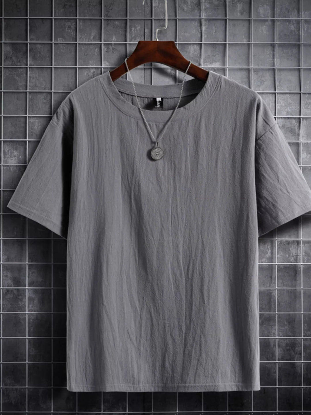 Men's Plus Size Solid Color Short Sleeve T-Shirt