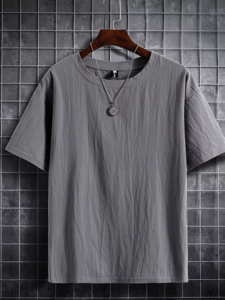Men's Plus Size Solid Color Short Sleeve T-Shirt
