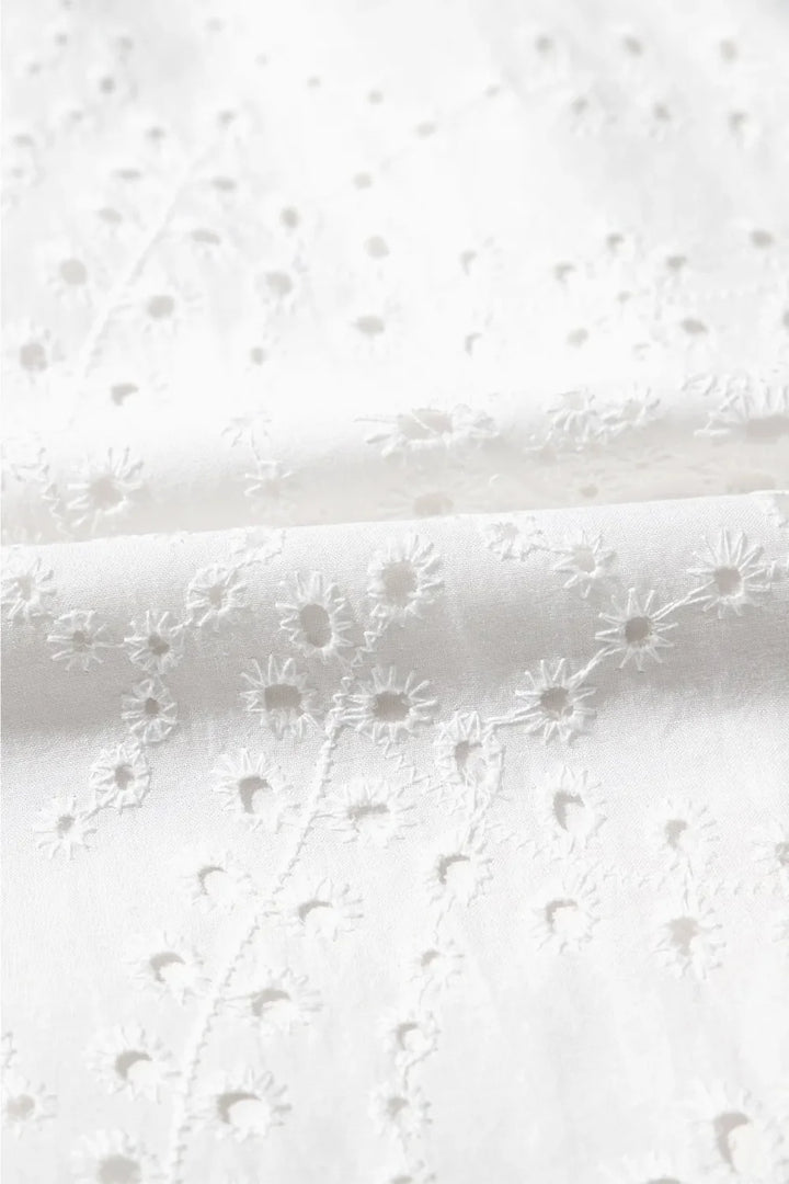 Floral Eyelet Embroidered Sleeveless Shift Dress