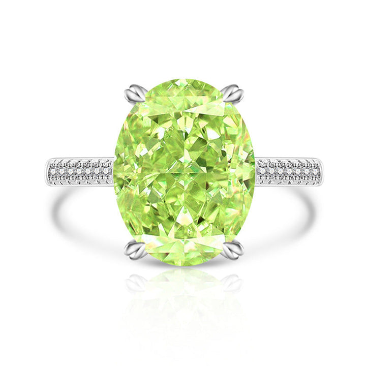 Female Versatile Casual Papalacha High Carbon Diamond Ice Flower Ring