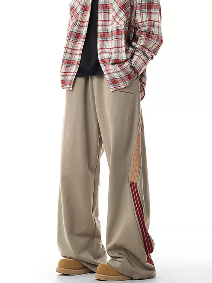 Men's Plus Size Side Striped Relaxed Fit Casual Pants