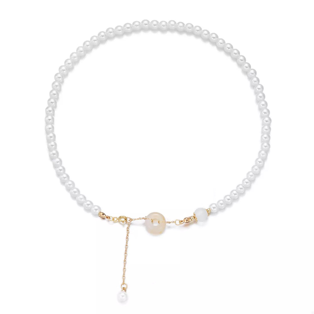 Synthetic Pearl 18K Gold-Plated Resin Pendant Necklace