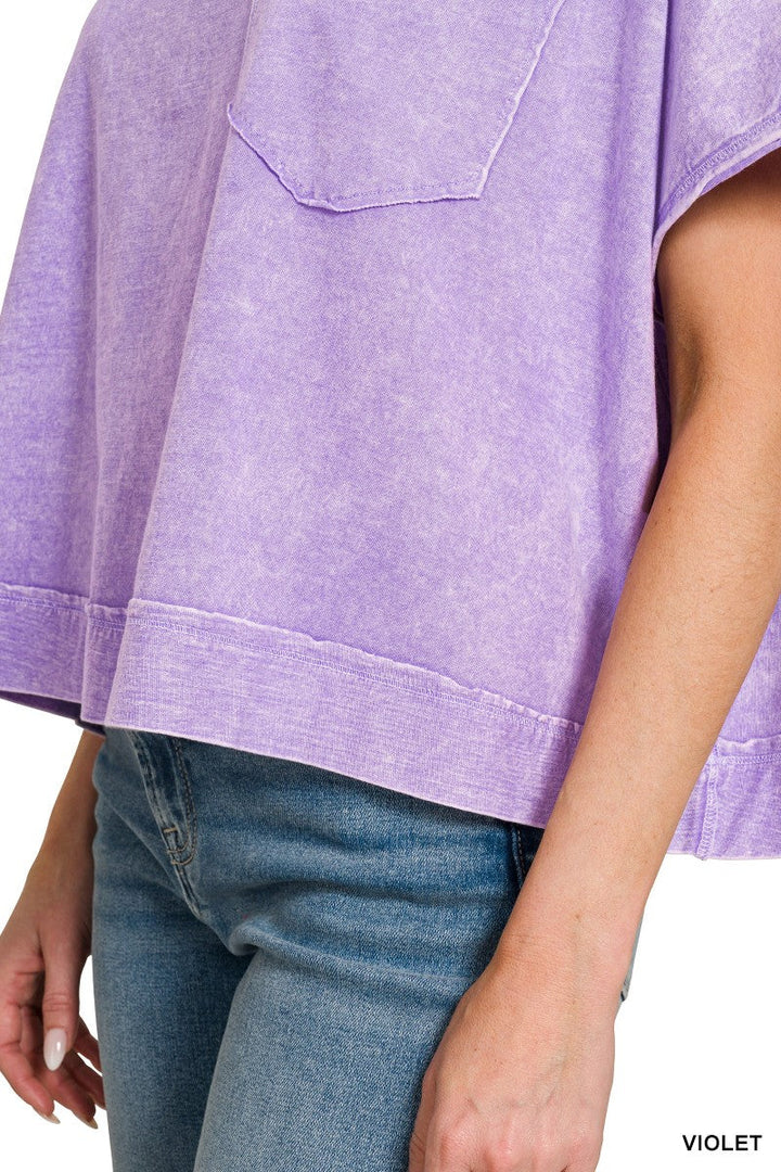 Zenana Halo Washed Oversized Top