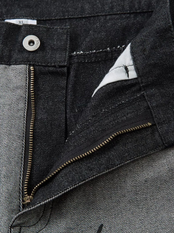 Men's Lightning Pattern Wide Leg Jeans