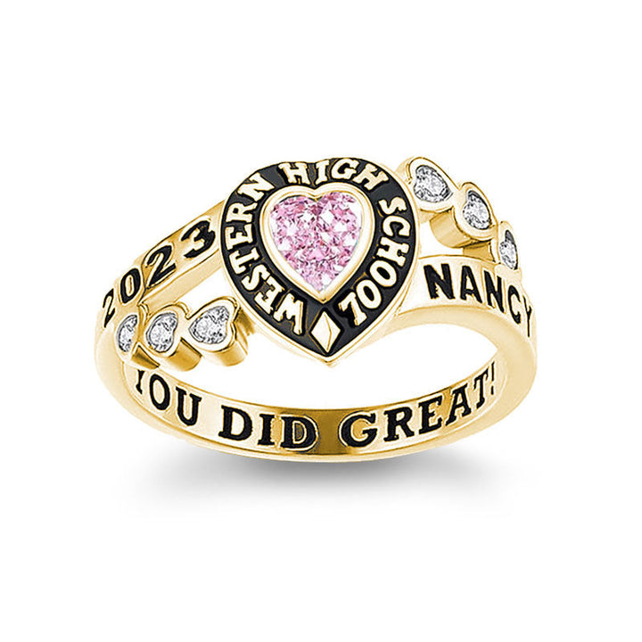 December Birthstone Engraved Ring
