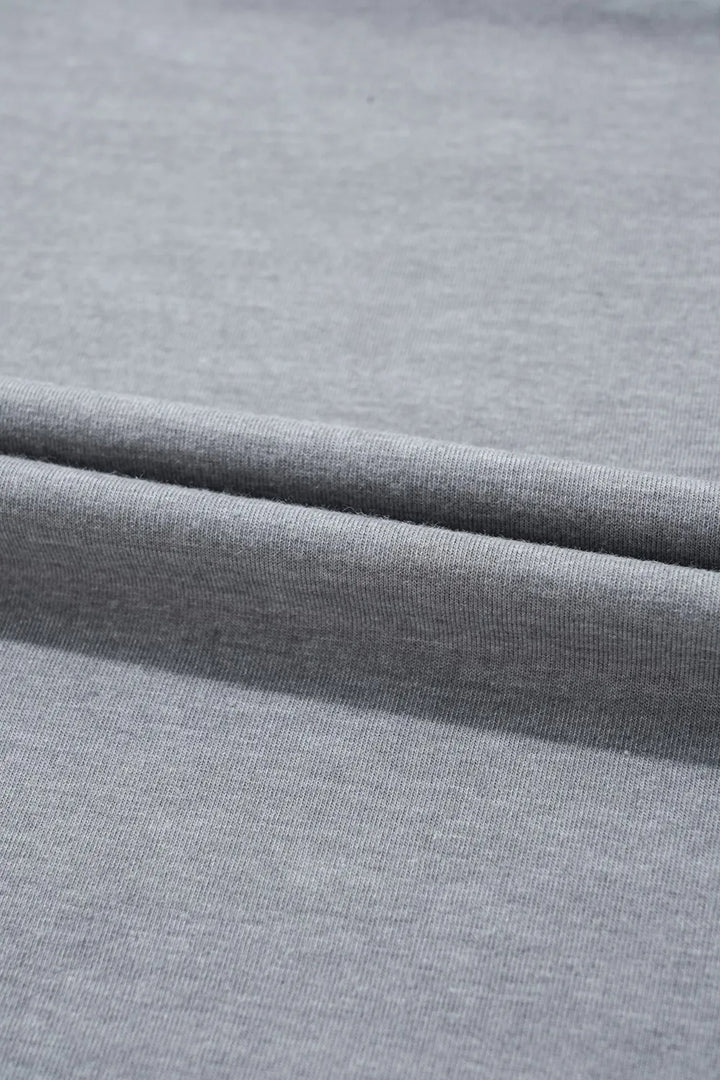 HOPPY Chenille Patch Round Neck Short Sleeve T-Shirt