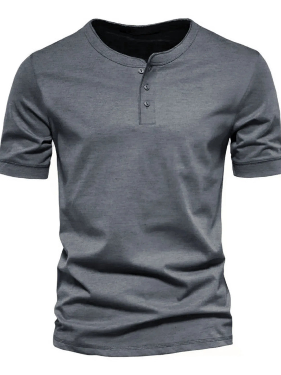 Men's Full Size Button Detail Short Sleeve Top Plus Size