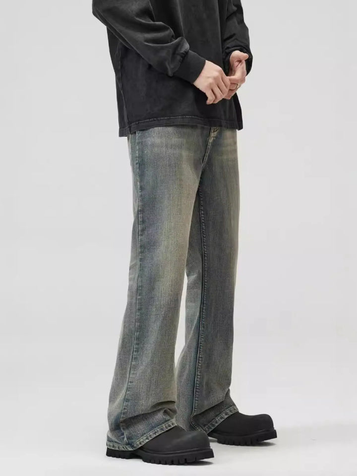 Men's Full Size Washed Straight Leg Jeans Plus Size