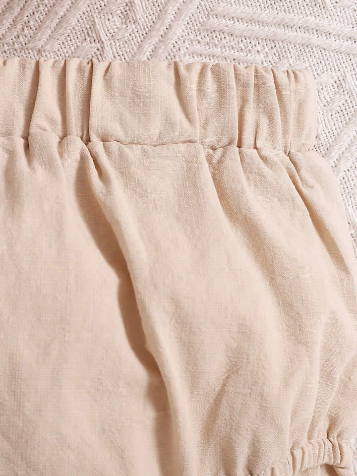 Children's Ruffle Trim Button Front Top and Shorts Set