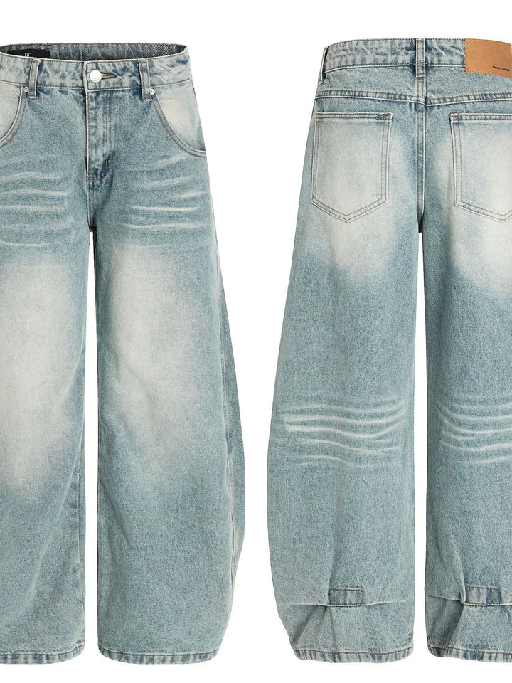 Men's Washed Wide Leg Baggy Jeans