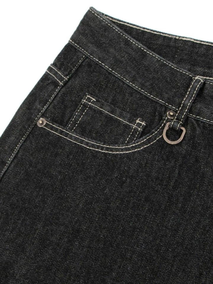Men's Wide-Leg Denim Shorts with Pockets