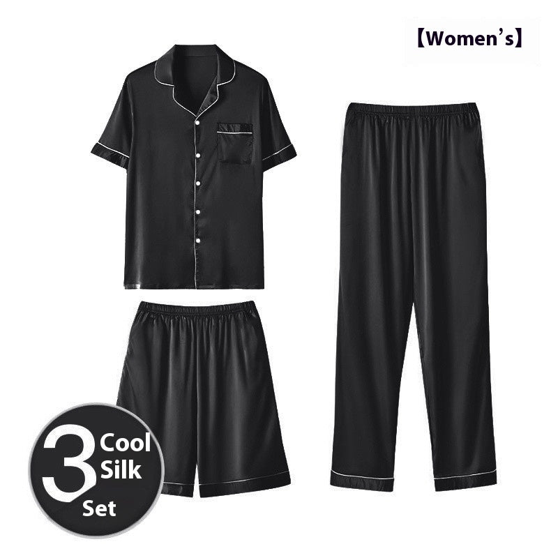 Ice Silk Home Wear Suit Men's Three-piece Suit