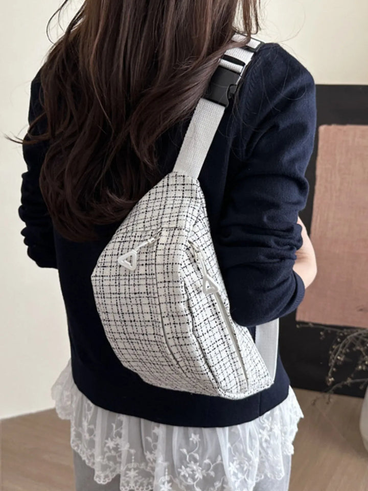 Plaid Pattern Crossbody Bag