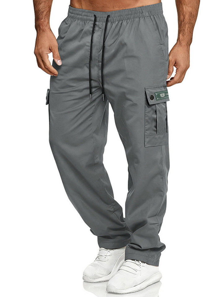 Men's Full Size Cargo Pants with Drawstring Waist Plus Size