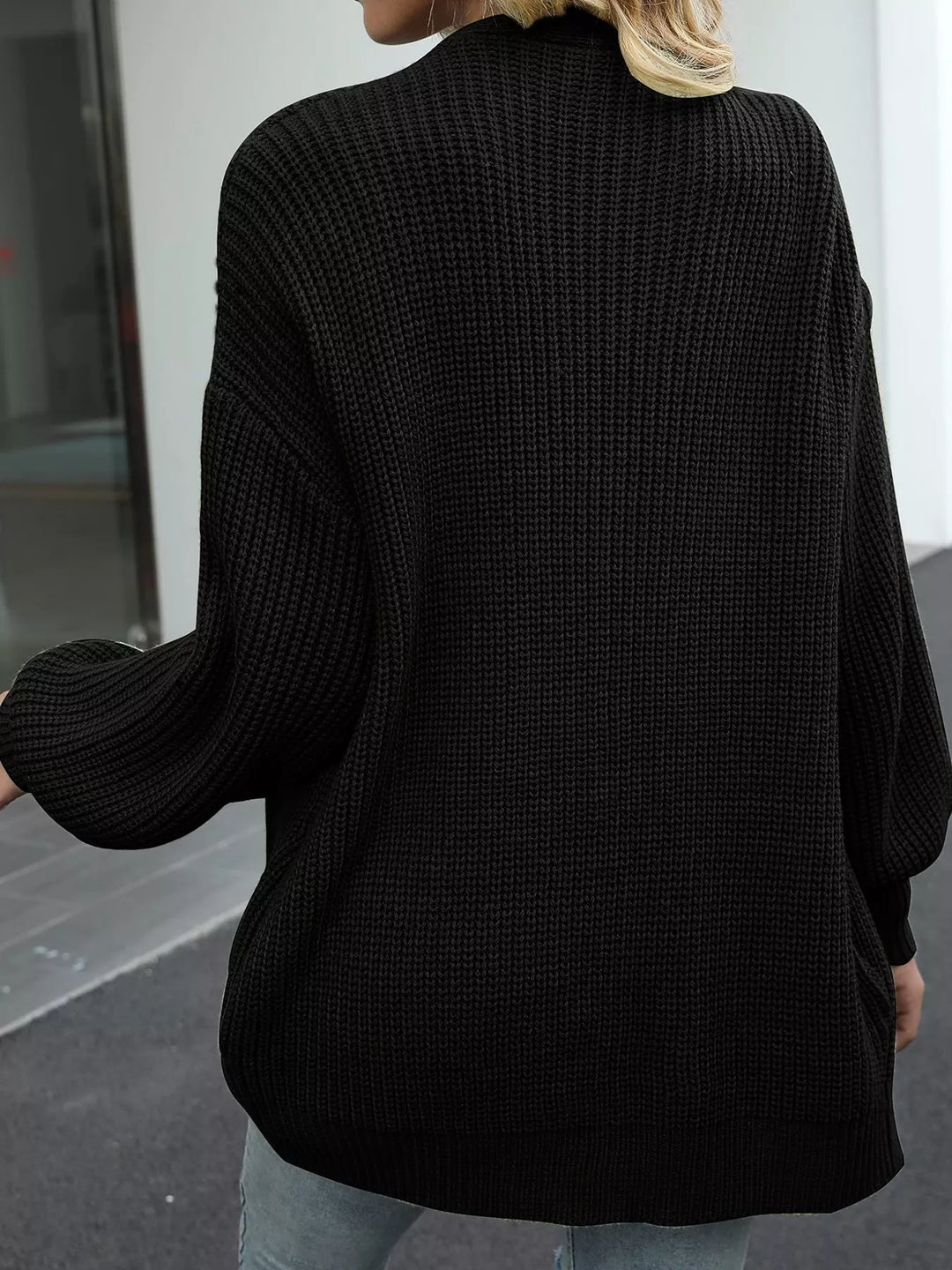 Full Size Chunky Knit Open Front Cardigan Plus Size