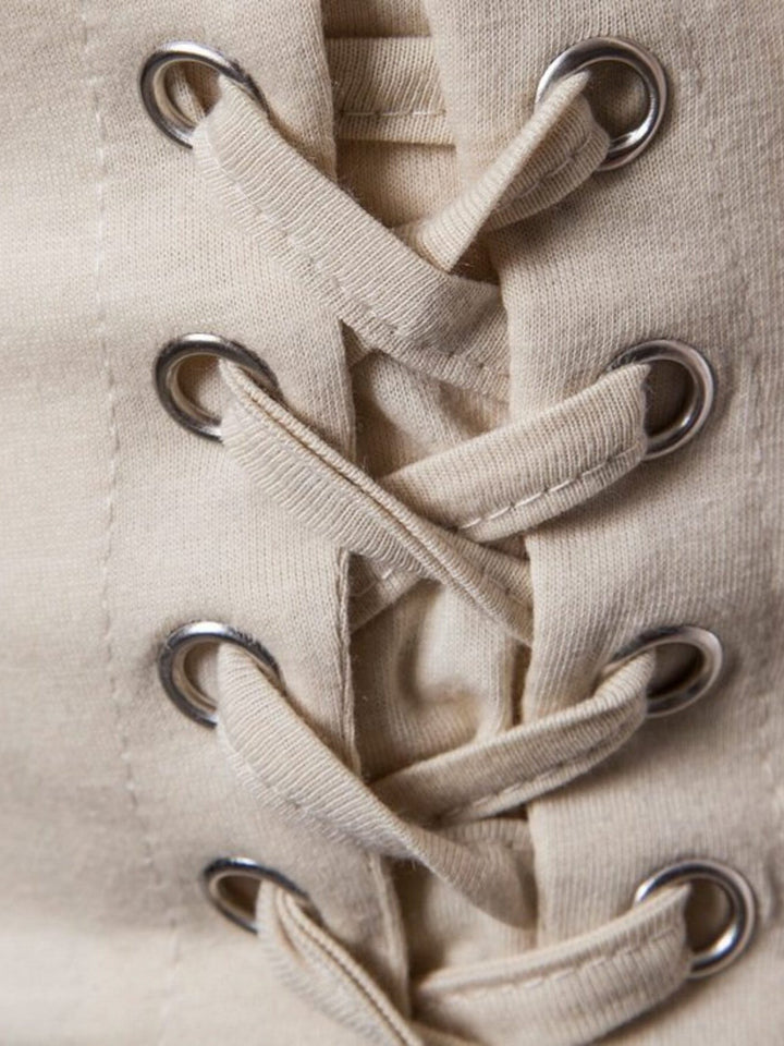 Men's Lace-Up Asymmetric Hem T-Shirt