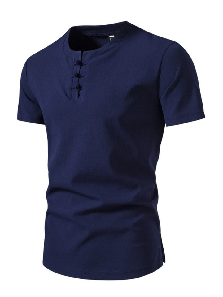Men's Plus Size Casual Button Henley T-Shirt