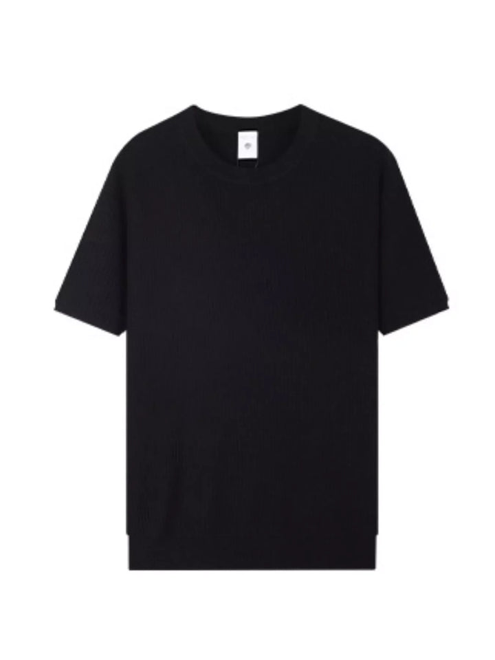 Men's Plus Size Ribbed Knit Relaxed Fit T-Shirt