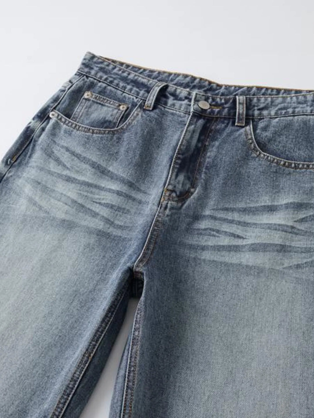 Men's Wash Wide Leg High-Rise Jeans