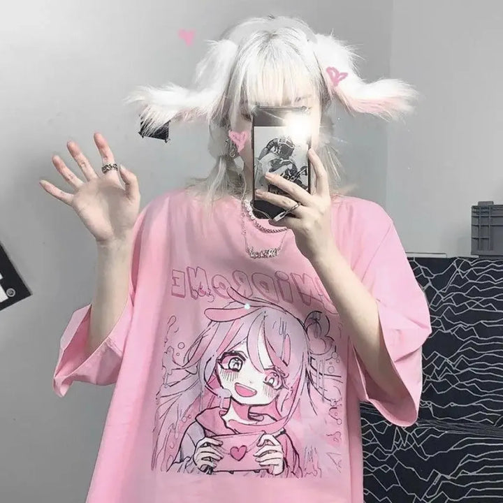 Candy Blush Anime Tee – Sweetheart Manga T-Shirt