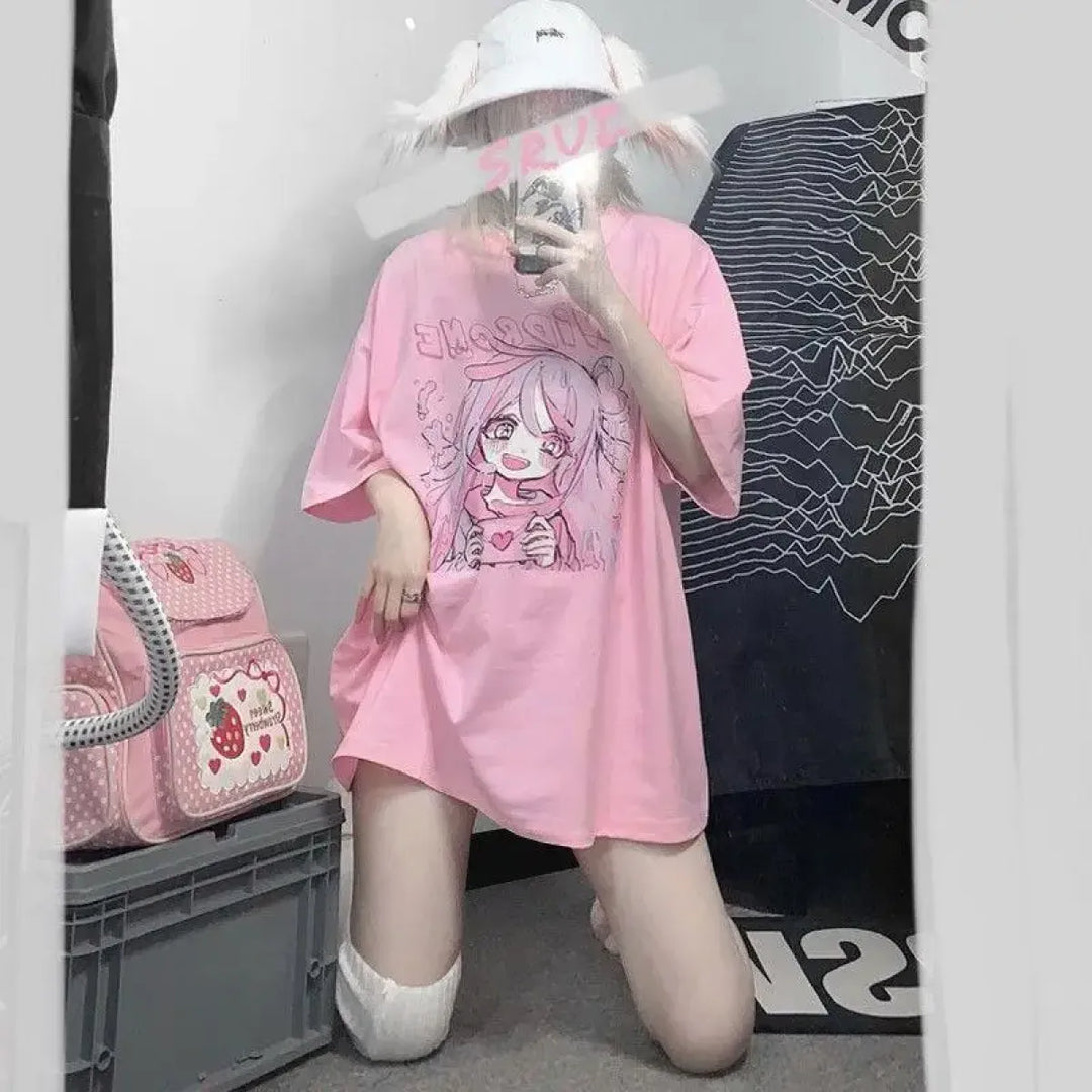 Candy Blush Anime Tee – Sweetheart Manga T-Shirt